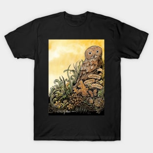 Epic Pygmy Owl says Wounds Become Wisdom T-Shirt